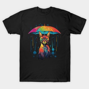 Caracal Rainy Day With Umbrella T-Shirt